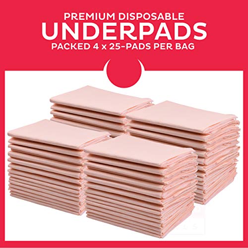 Premium Disposable Underpads 30 X 36 Inch (Packed 4 X 25 Case) Ultra Absorbent Chux Incontinence Bed Pads, Pet Training Pads X-Large 100/Case #TOP3