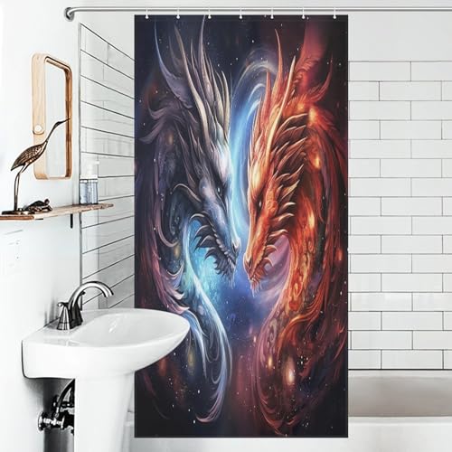 Rideau de douche imperméable rideau de bain lavable tissu polyester séchage rapide 92x183
