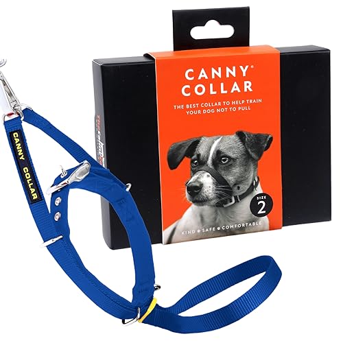 Canny Collar Hundehalfter – Anti-Zug Kopfgeschirr für Hunde | Stoppt Ziehen an der Leine sanft & effektiv | Trainingshilfe für entspannte Spaziergänge – Größe 2, Blau