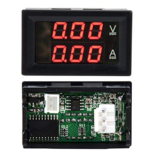 Image of Digital Voltmeter Ammeter 3 Digit DC 0-100V 50A /100A Voltmeter Ammeter Gauge LED Panel Red Blue(1)