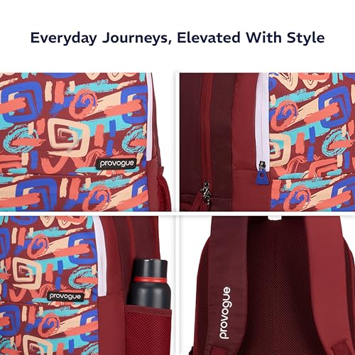 Image of Provogue Vortex EasyGo laptop backpack with large compartments, college bag, office backpack, travel bag, laptop bag for men and women with bottle holder and side pocket,33 Ltr