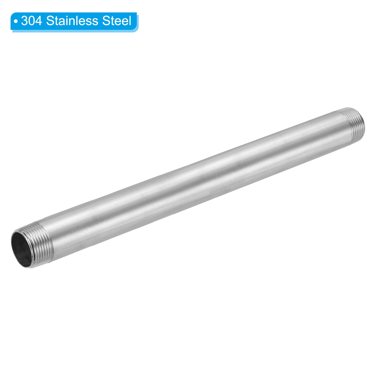 Raccordo Tubo Acciaio Inox 304 – Filetto Maschio G3/8 X G3/8 – Lunghezza 400 Mm – Connettore Per Acqua, Gas E Olio - 2