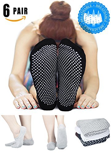 Yoga Socks, Non Slip Anti Skid Socks for Yoga,Pilates,Barre for Unisex(6 Pairs)