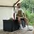 YITAHOME 120 Gallon Large Outdoor Storage Deck Box with Cushion, Waterproof Cushion Storage Bench with Lockable Lid for Patio, Pool Supplies, Garden Tools, Resin, Black