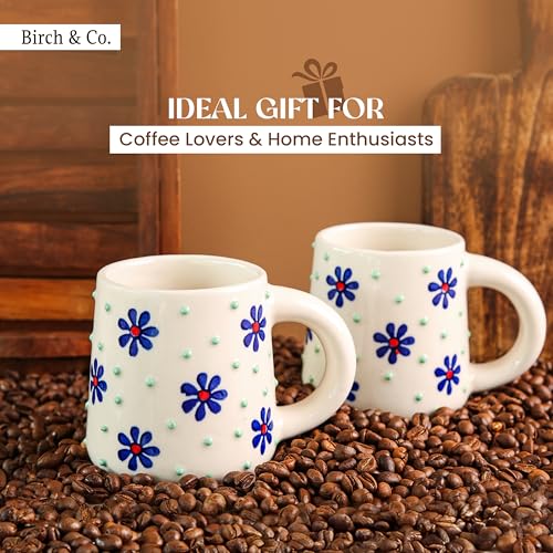 Image of Cups & Mugs - Coffee Mugs Set of 2 - Tea Cup - Ceramic Coffee Cup, Elegant Gift Pack, Microwave and Dishwasher Safe, Stylish Modern Design for Home & Office,BlueBrew Mug