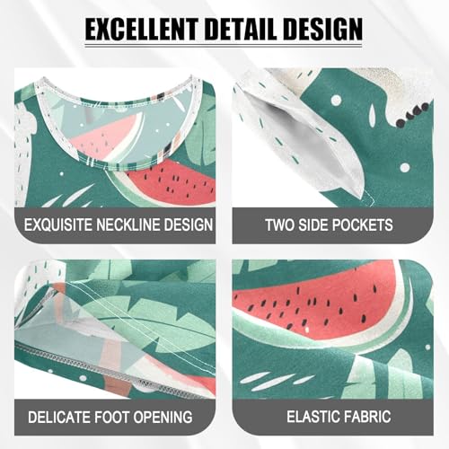 ALAZA Polar Bear Watermelon Pajamas Short Sleeve 2 Piece Sleepwear Top and Bottom Pajama Set Unisex4