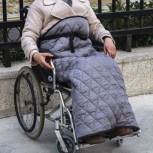車椅子 ブランケット 冷え防止 防風 撥水加工 簡単装着 面ファスナー スカート型 ひざ掛け ブランケット 車いすの方にも(Gray)