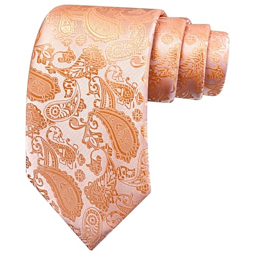 Image of GUSLESON 3.15 inch(8cm) Fashion Paisley Ties Mens Woven Jacquard Necktie for Wedding