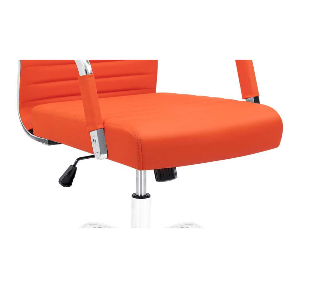 Amazon.com: Furmax Ribbed Office Desk Chair Mid-Back Leather