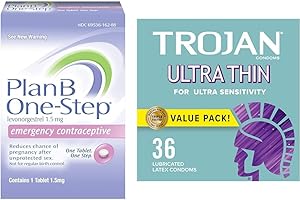 Plan B One-Step Emergency Contraceptive, Prevent Unwanted Pregnancy with Trojan Ultra Thin Condoms