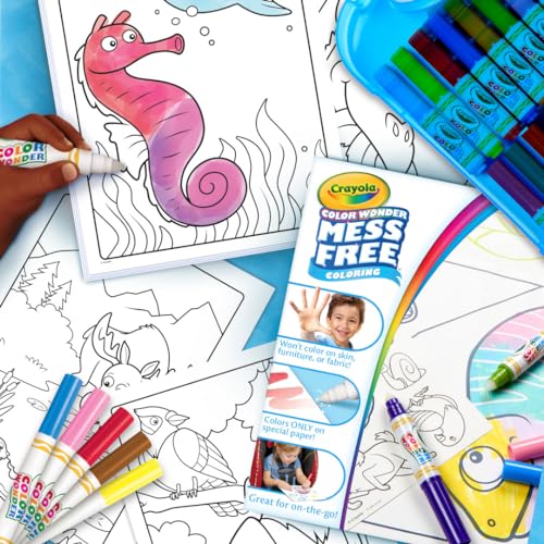 Image of Crayola Color Wonder Mess Free Coloring Kit (50+ Pcs), Toddler Art Set, Mess Free Markers & Coloring Pages, Toddler Travel Activity, Gifts, 3+