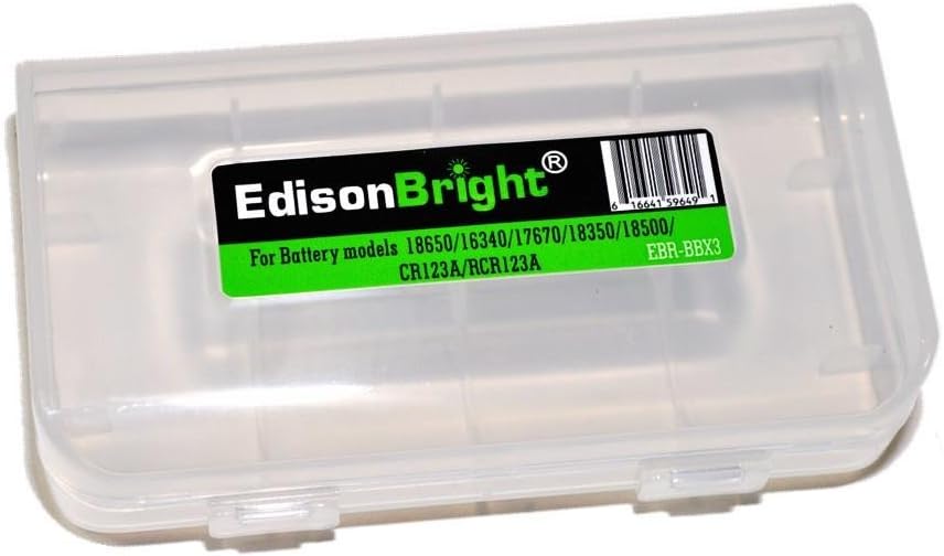 Olight UC Compact Magnetic USB Charger with EdisonBright BBX3 Battery case for 18650/16340/14500/AA/AAA & More