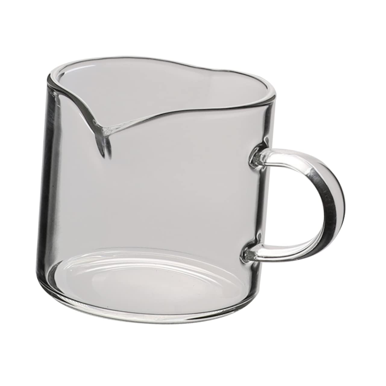 MUCKLILY Glass Frothing Pitcher Double Mouth Design Milk Pitcher for Latte Art for Home Shop Restaurant Use Versatile Container for Sugar and Sauces