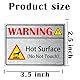 Warnschild-Aufkleber mit Aufschrift Warning Hot Surface, metallisch, 8,9 x 6,3 cm, Aufschrift Caution Do Not Touch, Warnschild, Warnschild, Aufkleber, 5 Stück