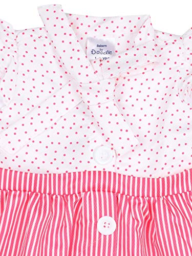 Image of Doodle Dress for Baby Girls| Breathable Frock for Girls| Baby Girl Dress| Knee Length Dress for Girls| Baby Frocks Waist Tie-up| Cap Sleeves Kids Frock| Age 6 Months to 4 Years