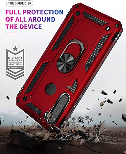 Image of DR VAKUHybrid Ring Armor Back Cover for Redmi Note 8 Tough Armor Bumper Case with 360 Metal Rotating Kickstand Ring Holder - Blue