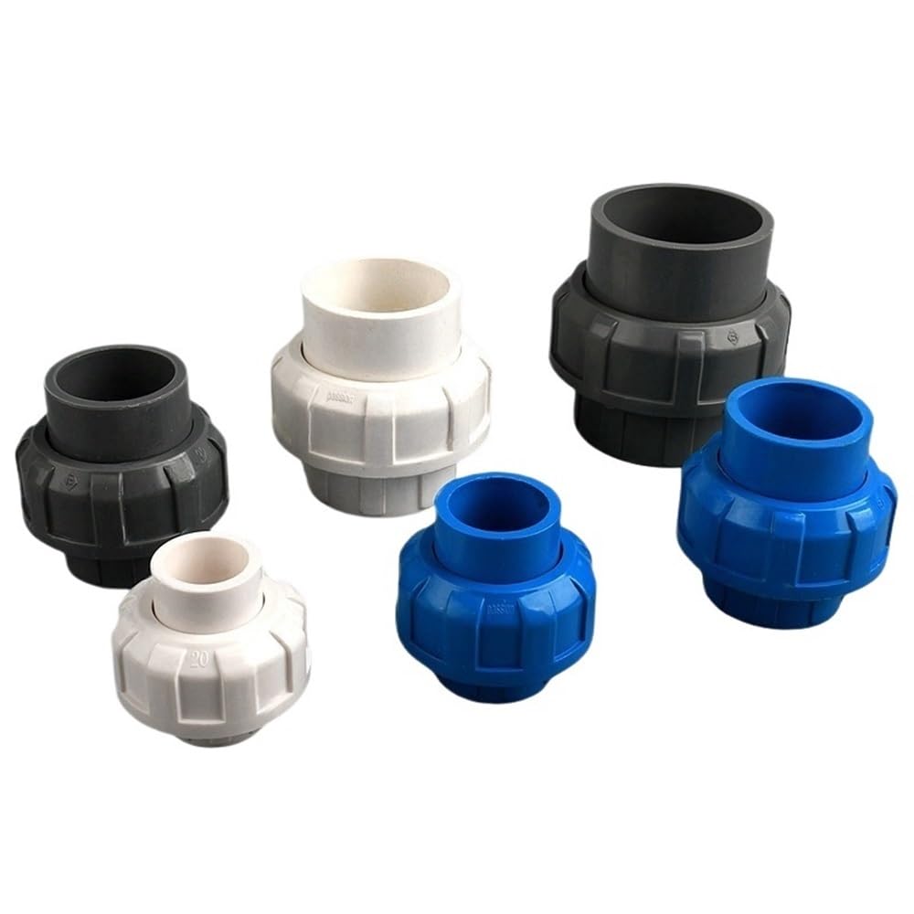 Raccord union for tuyau en PVC, diamètre intérieur 20/25/32/40/50 mm, raccord de tuyau en plastique, joint amovible blanc/gris/bleu, 1 pièce(White,40mm)