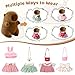 Imagen de LHOEST Capibara Peluche con Ropa Sombrero 9 Piezas Simulación Carpincho Peluche Kawaii Capybara Peluche de Capibara Animal de Peluche Carpincho Juguete de Peluche Capybara Regalo para Niños y Niñas
