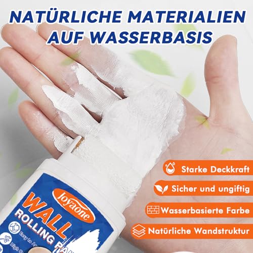 Weiße Wandfarbe mit Rolle, Schnelltrocknende und wasserbasierte weiße Wandfarbe, Wandreparatur-Farbroller, Trockenbau-Farbbürste, leicht aufzutragen, Graffiti, Flecken, Vergilbung auf weißer