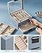 SONGMICS GISELLA Collection - Jewelry Box Organizer, 3-Layer Jewelry Storage with 2 Drawers, Shiny Metal Hardware, Glass Lid, Modern, 8 x 9.1 x 5.3 Inches, Smoky Blue and Silver Color UJBC239BU