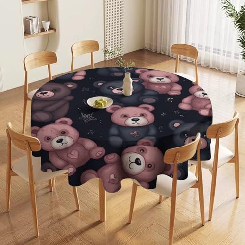 Nappe de table ronde lavable en machine et anti-tache - 4