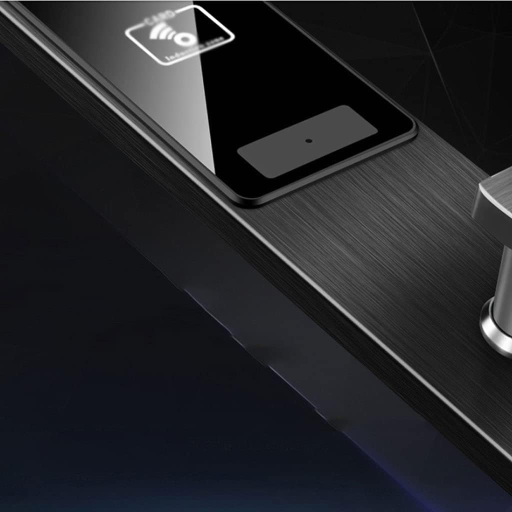 Door Knob Lever Electronic Lock Induction Door Levers Stainless Steel Door Handle Door Thickness 38mm-50mm/1.4in-1.9in Door Lock with Handle (Color : Black)