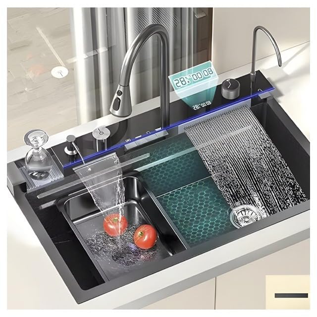UMAVANSHI Fully Equipped Kitchen Sink with Integrated Waterfall and