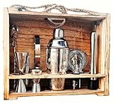 apolliner, shakers à cocktails16 Pièces, Professionnel | Shaker à Cocktail 550ml, Acier Inoxydable | Kit Cocktail,Shaker Barman,kit Cocktail | Service à Cocktail avec Coffret en Bois précieux.