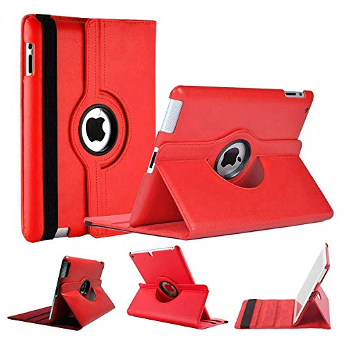 World biz Custodia in pelle con supporto girevole a 360° per iPad Air 3 2019 di terza generazione e iPad Pro 10.5 2017, cover con accensione e spegnimento automatico A1701/A1709 (rosso)