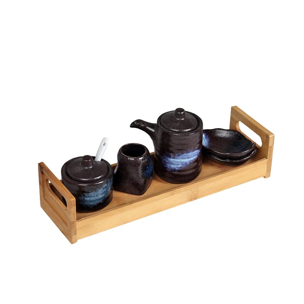 Botella de Condimento de Cocina Tarro de cerámica de estilo japonés for condimentos, vajilla creativa for Sushi, olla for salsa de soja, juego de tarros for palillos de dientes, combinación de utensil