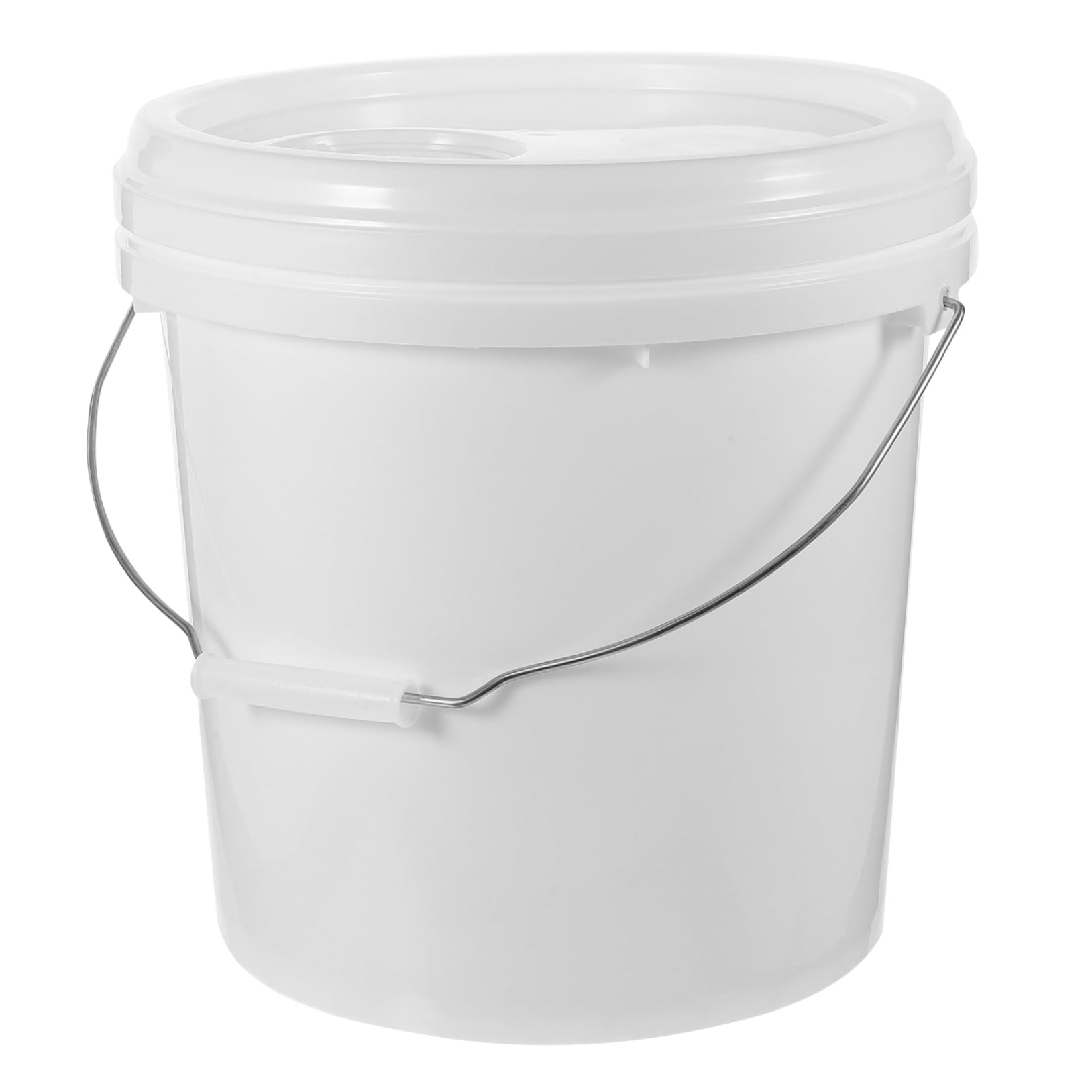 Tofficu Cubo de Pintura Blanco de 10 litros con Tapa Ligera de Hdpe para Almacenamiento Seguro y Fácil Uso en Proyectos de Pintura