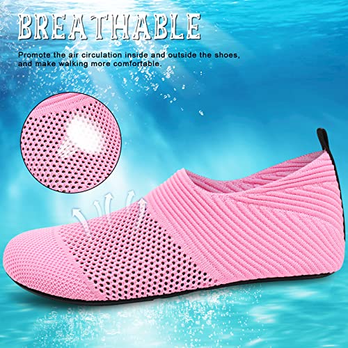 Image of ANLUKE Water Shoes for Women Men Quick-Dry Swim Shoes for Pool & Beach | Breathable knit upper with a flexible barefoot feel; ideal for pool, beach, swim, yoga or slippers.
