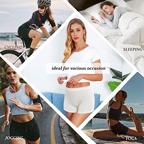 Ekouaer Boyshort Panties Women's Soft Underwear Briefs Invisible Hipster 3 Pack Or 4 Pack Seamless Boxer Brief Panties S-Xxl (White-3 Pack, Large) #TOP4