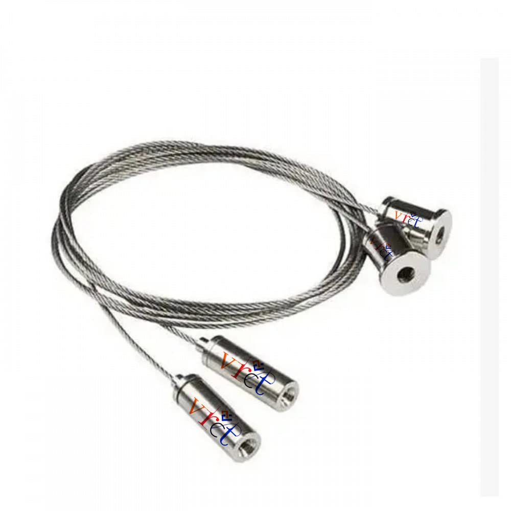 VRCT 2PCS 1 Meter Clutch Wire & Screw Suspension Hanging Mounting Kit/Adjustable Pearl Chrome Stainless Steel Suspension Wire Cables Hanging Chains for Restaurant Shop Home Lights - Image 7 thumbnail