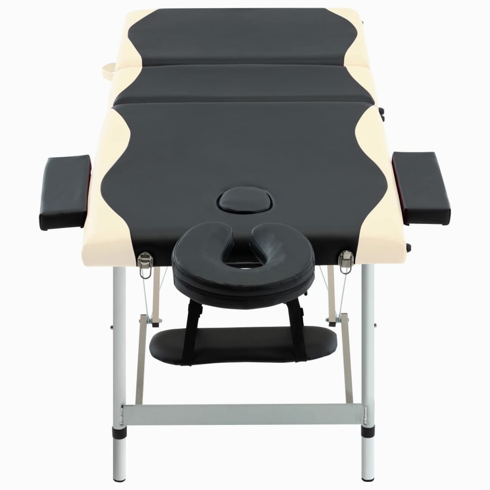 ZEYUAN Camilla de Masaje Plegable 3 Zonas Aluminio Negro y Beige, Apoyabrazos Tattoo, Camilla Tattoo, Camilla Estetica, Camilla De Espalda, Cama De Masaje, Mesa De Masaje 110237