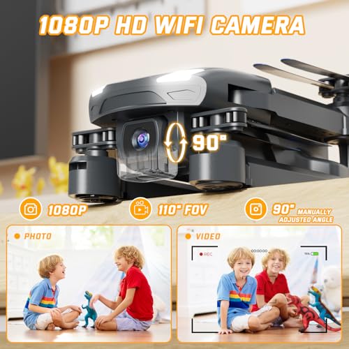 S350 Drone with Camera for Adults, Mini Drones for Kids with 1080P HD FPV Live Video, Remote Control Helicopter Toys Gifts for Boys Girls, Altitude Hold, One Key Start, 2 Batteries, Carry Case - Image 3