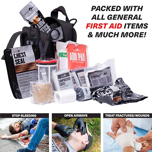 TACTICON V3 Extensive IFAK Trauma First Aid Kit | EMT Survival Med Kit | Chest Seals | Israeli Bandage | Bandages | Belt or MOLLE Attachment | Tactical Emergency Medical Pouch - Image 5