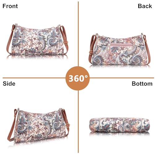 Image of DANIEL CLARK Women's Floral Print Shoulder Bag | PU Leather Sling Bag | Adjustable Strap | Lightweight Crossbody Purse for Daily Use, Travel