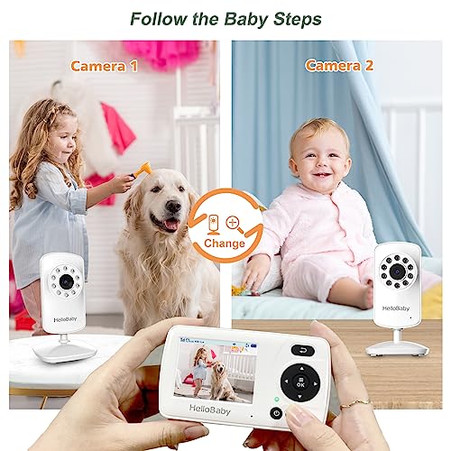 image for HelloBaby Monitor with 2 Cameras, 1000ft Long Range Video Baby Monitor