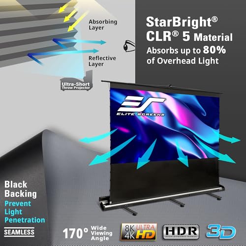 Image of Elite Screens 102 inch Portable Tab-Tension UST ALR Pull up Projector Screen