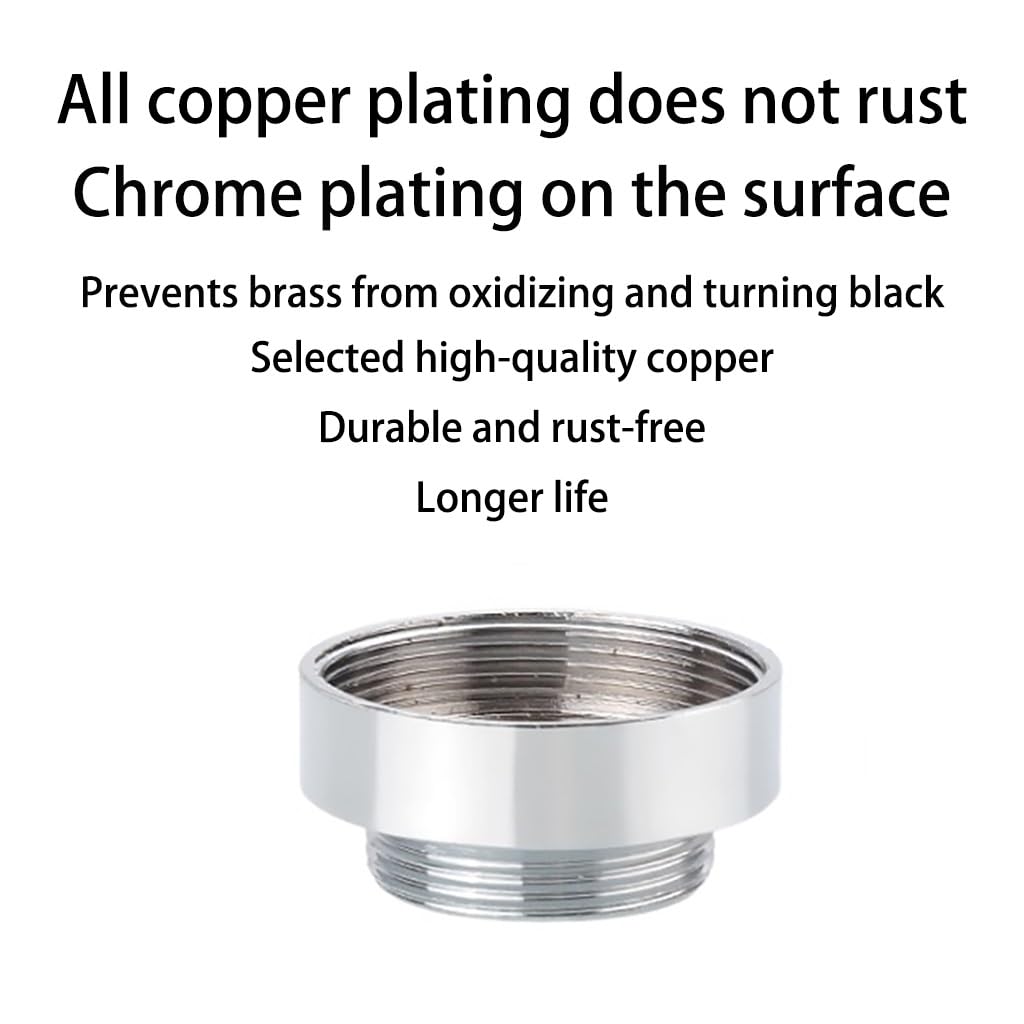 2 Adattatori Per Rubinetto Filettati M24 Universali In Ottone - Connettori Rapidi Per Tubo Da Giardino, Antigoccia, 32x23mm, Colore Argento - 6