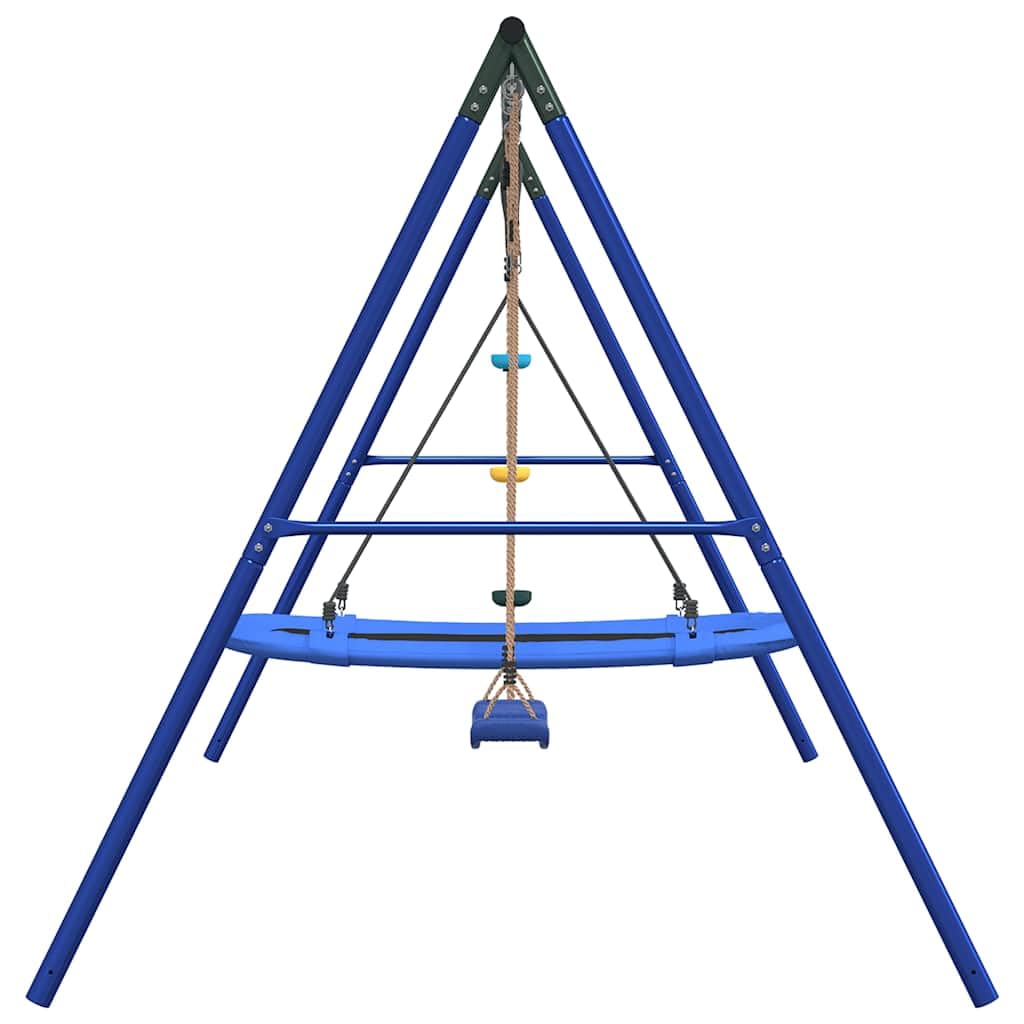Schaukel-Set mit Schaukelsitz, Kletterschaukel, Nestschaukel aus lackiertem Stahl, 341x185x185 cm, 200 kg Belastbarkeit, für Garten, Outdoor Spielplatz, Kinderspielzeug, Bewegung, Balance