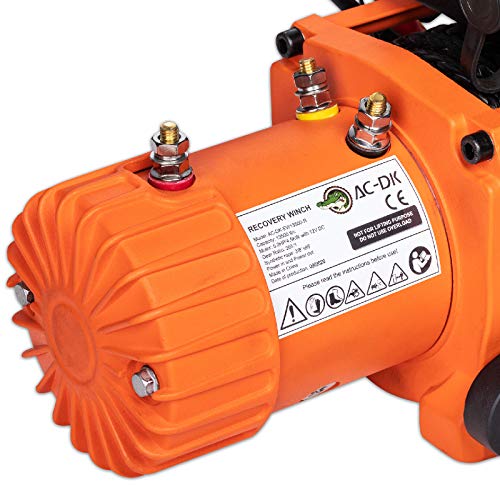 AC-DK 13000 lb. Electric Winch Kit, 12V Winch with 85ft Synthetic Rope, Waterproof IP67 Truck Winch with Hawse Fairlead, with 2 Wireless Handheld Remote and Wired Handle Recovery Winch(Up to 13500lbs)