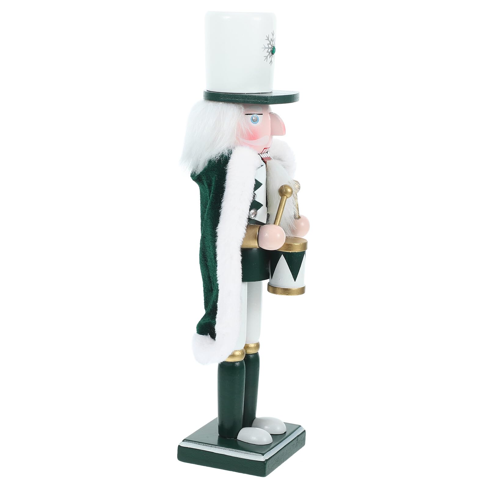 Casse-Noisette Noël 30 CM en Bois Vert Accessoire pour Table Bureau et Cheminée Festive