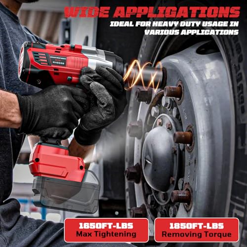 Cordless Impact Wrench 3/4 inch Compatible with Milwaukee Battery, Cerycose1850ft-lbs (2500N.m) Brushless Electric Impact Gun, High Torque Impact Driver, Bare Tool Only,Heavy-Duty Automotive