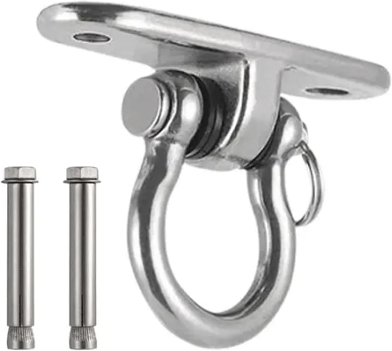 Hammock Hooks，Swing Hooks Heavy Duty， Swing Hook Hang Swing Hardware & Accessories Load Bearing Swivel Swing Hanger Ceiling Fixed Plate Trapeze Swing Hook(Silver C,Expansion Screw)