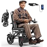 Electric Wheelchairs for Adults, Power Motorized Foldable for Seniors Support 350 LBS, Only 36LBS Weight,15 Miles Range, Airline Approval, 500W Brushless Motors with LED Light (Carbon Filber CoIor)
