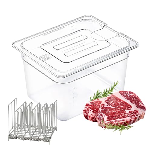 Zertylre Sous Vide Behälter Niedertemperatur-Slow Cooker mit Deckel Fassungsvermögen 11 Liter mit Deckel und Tablett zum Garen vieler Marken von Steaks Beefsteaks