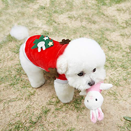 JIMACRO Haustier Weihnachtskostüm, Weihnachtskleidung für Hund Niedliches Rentier Hundekostüm Katzen Kostüm Warmer Wintermantel für Haustier