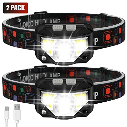 Headlamp Flashlight, MOICO 1000 Lumen Ultra-Light Bright LED Rechargeable Headlight with White Red